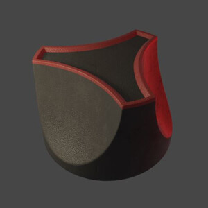 Image showing the textured model of a 3-lobed control knob.