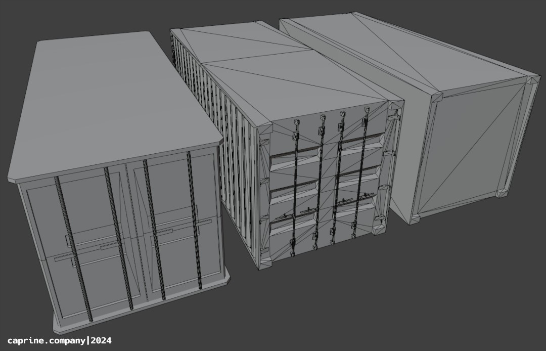 Image showing the triangulated wireframe of all the models.